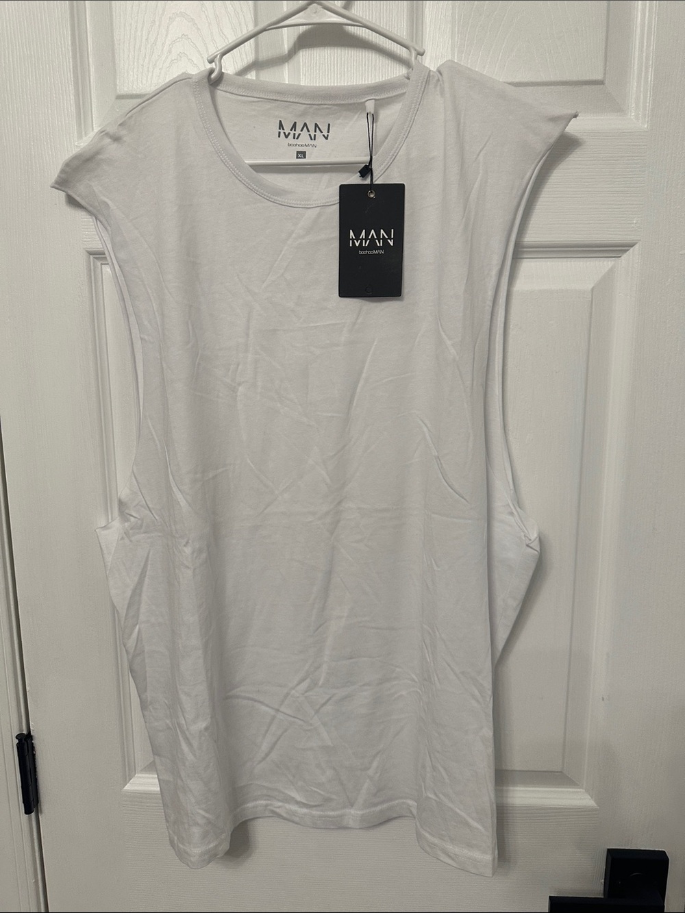 Boohoo Mens White Sleeveless Tank Top